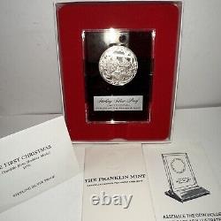 RARE 1976 The First Christmas Sterling Silver Proof Franklin Mint Holiday Medal