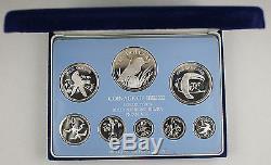 @RARE@ Belize 1983 Sterling Silver 8 Coin Proof Set + BOX COA From Franklin Mint