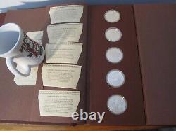 RARE Franklin Mint 1975 History of The American Indian 50 Sterling Sil Medals