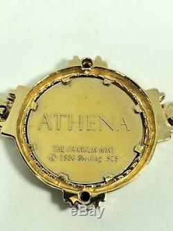 RARE Franklin Mint Athena Necklace Sterling Silver, 22k Gold Plated