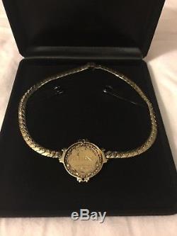 RARE Franklin Mint Athena Necklace Sterling Silver, 22k gold plated