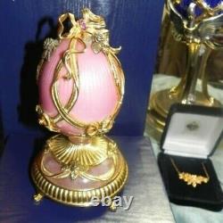 RARE Franklin Mint House Of Faberge Rose Bouquet Egg Rubies, 925 Sterling