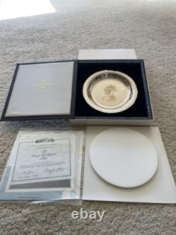 RARE GEORGE WASHINGTON STERLING SILVER PLATE LTD ED with24kt GOLD INLAY WITH COA
