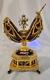 Rare House Of Faberge' Imperial Eagle Jeweled Egg With14k Brooch Franklin Mint