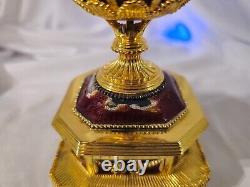 RARE HOUSE OF FABERGE' IMPERIAL EAGLE JEWELED EGG With14K BROOCH FRANKLIN MINT