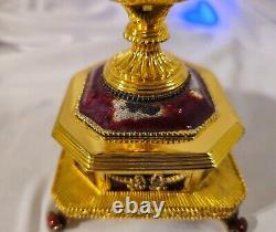 RARE HOUSE OF FABERGE' IMPERIAL EAGLE JEWELED EGG With14K BROOCH FRANKLIN MINT