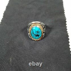RARE John Wayne Sterling Silver Turquoise Men's Western Ring Franklin Mint JW