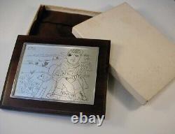 RARE The Hunter Pablo PICASSO Limited Ed Franklin Mint Sterling Silver Etching