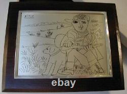 RARE The Hunter Pablo PICASSO Limited Ed Franklin Mint Sterling Silver Etching