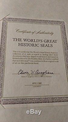 RARE The Worlds Great Historic Seals 50 Sterling Silver Franklin Mint 1981 look