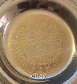 RARE Vintage Franklin Mint Sterling Silver & Inlaid 24kt Brown University Plate