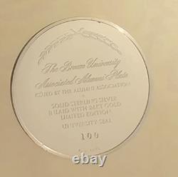 RARE Vintage Franklin Mint Sterling Silver & Inlaid 24kt Brown University Plate