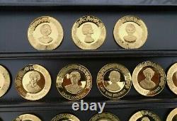 Rare 1970's Franklin mint 24k gold / sterling silver USA first ladies 43 plate