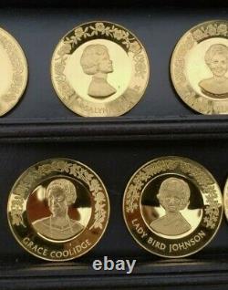 Rare 1970's Franklin mint 24k gold / sterling silver USA first ladies 43 plate