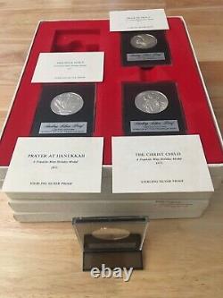 Rare 1971-75 Franklin Mint Sterling 20 Silver Round Medal Christmas Holiday