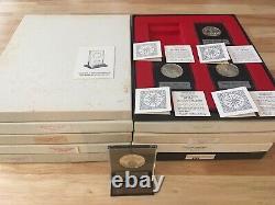Rare 1971-80 Franklin Mint Sterling 40 Silver Round Medal Christmas Holiday COA