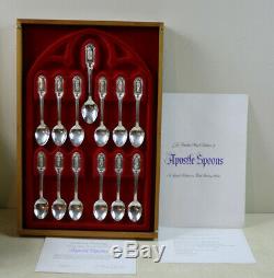 Rare Complete Franklin Mint Apostles Solid Sterling Silver Spoon Collection