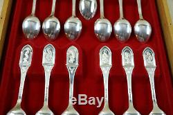 Rare Complete Franklin Mint Apostles Solid Sterling Silver Spoon Collection