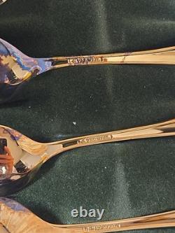 Rare Franklin Mint 1972 Twelve Days of Christmas Vermeil Spoon Set Old WithCase