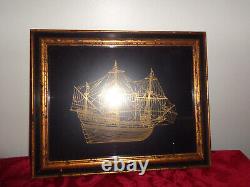 Rare! Franklin Mint Gold on Sterling Silver Sailing Ships Vintage 3 Art Pieces