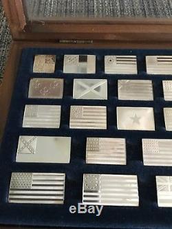 Rare Franklin Mint Great Flags of America Sterling Silver Bar ingots withCOA 1974