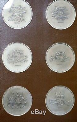 Rare Franklin Mint Old Testament Bible Monti 24 Sterling Silver Medals 46.47 Oz