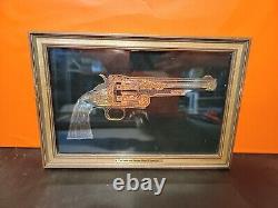 Rare Franklin Mint Smith Wesson Model 3 24k Gold & Sterling Silver Silhouette