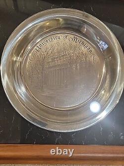 Rare Franklin Mint Solid Sterling Silver University Of Michigan Ltd Ed Plate