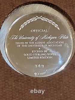 Rare Franklin Mint Solid Sterling Silver University Of Michigan Ltd Ed Plate