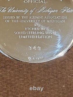 Rare Franklin Mint Solid Sterling Silver University Of Michigan Ltd Ed Plate