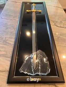 Rare! Franklin Mint Sword of Excalibur 24K Gold/Sterling Silver Plated in Stone