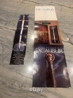 Rare! Franklin Mint Sword of Excalibur 24K Gold/Sterling Silver Plated in Stone