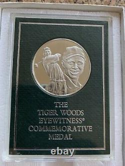 Rare Franklin Mint Tiger Woods Sterling Silver Eyewitness Commemorative Medal