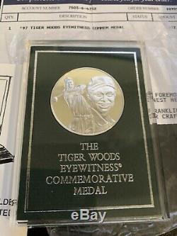 Rare Franklin Mint Tiger Woods Sterling Silver Eyewitness Commemorative Medal