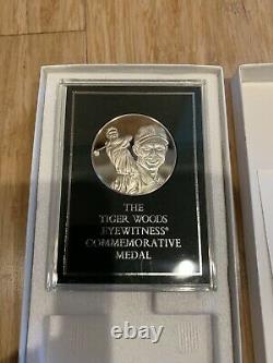 Rare Franklin Mint Tiger Woods Sterling Silver Eyewitness Commemorative Medal