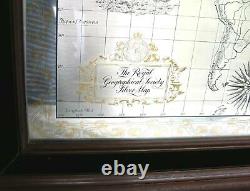 Rare ROYAL GEOGRAPHICAL SOCIETY Sterling SILVER MAP with Gold 1976 Franklin Mint