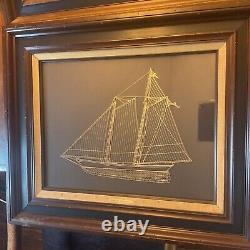 Rare! Set 4 Lg. Franklin Mint Sterling Silver Sailing Ships Pictures