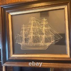 Rare! Set 4 Lg. Franklin Mint Sterling Silver Sailing Ships Pictures