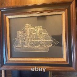 Rare! Set 4 Lg. Franklin Mint Sterling Silver Sailing Ships Pictures