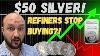 Refiners Stop Buying Silver At 50 Per Ounce