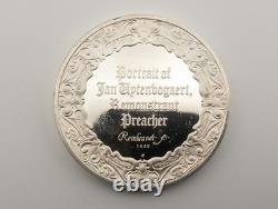Rembrandt, Portrait of Jan Uytenbogaert Franklin Mint, Sterling Round 66.3 g