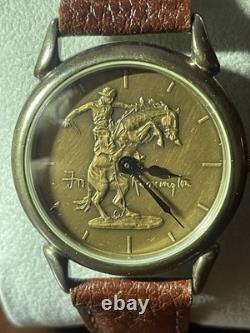 Remington Bronco Buster Museum Watch. 925 Sterling Silver Franklin Mint 1997