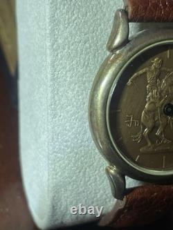 Remington Bronco Buster Museum Watch. 925 Sterling Silver Franklin Mint 1997