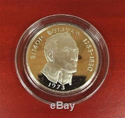Republic Of Panama 1973 Proof 20 Balboas Coin 2000 Grains Sterling Silver COA