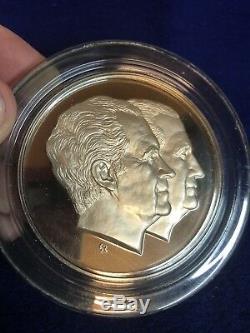 Richard Nixon & Spiro Agnew 7oz Sterling Silver Inauguration Coin Franklin mint