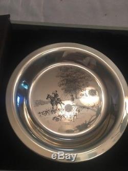 Riding to the Hunt James Wyeth sterling silver plate Franklin Mint vintage 1974