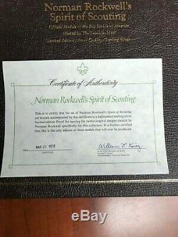 Rockwell Franklin Mint Spirit Of Scouting Coins Boy Scouts Sterling Silver