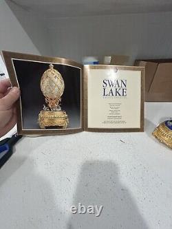 SASA Franklin Mint House Of Faberge Sterling Egg Swan Lake With 14k Gold