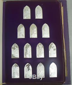 SCARCE Franklin Mint Book Of Bible Protestant version 66 Sterling Silver Bars