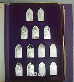 SCARCE Franklin Mint Book Of Bible Protestant version 66 Sterling Silver Bars